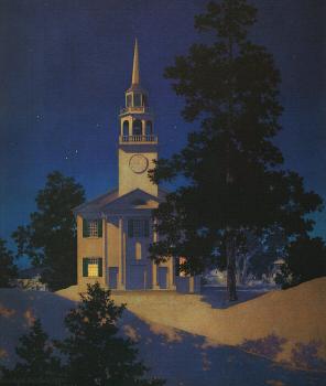 馬科斯菲爾德 帕裡斯 Peaceful Night  Church at Norwich, Vermont